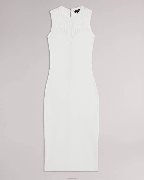 Ted Baker femmes 60VD212 vêtements robe moulante détaillée en point polyan blanc