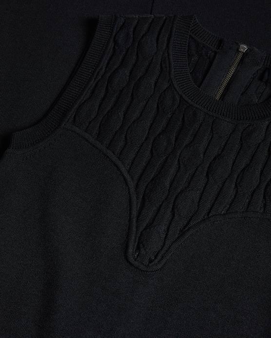 Ted Baker femmes 60VD213 vêtements robe moulante détaillée en point polyan noir