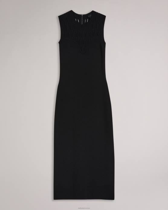 Ted Baker femmes 60VD213 vêtements robe moulante détaillée en point polyan noir