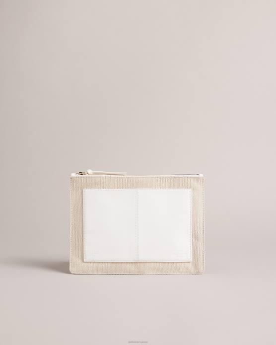 Ted Baker femmes 60VD779 Sacs pochette en toile aksina écru