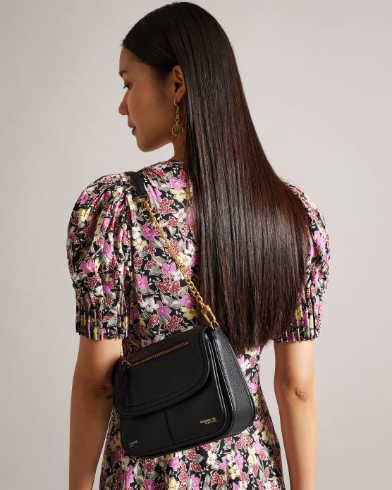 Ted Baker femmes 60VD673 Sacs sac porté épaule en cuir galet Nishat noir