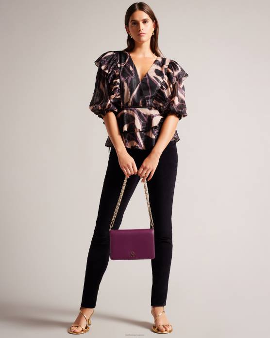 Ted Baker femmes 60VD674 Sacs jorjey - sac bandoulière à œillets et fleurs sang de bœuf