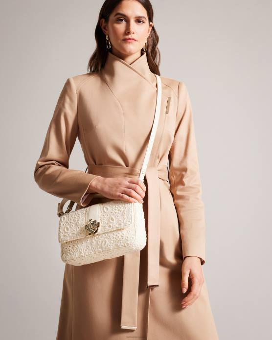Ted Baker femmes 60VD696 Sacs sac porté épaule en dentelle florasa magnolia Ivoire