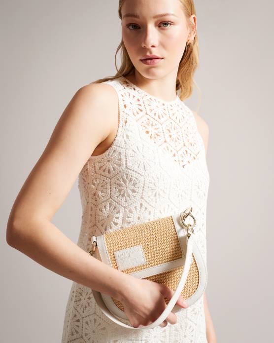 Ted Baker femmes 60VD718 Sacs sac bandoulière staceli en raphia blanc