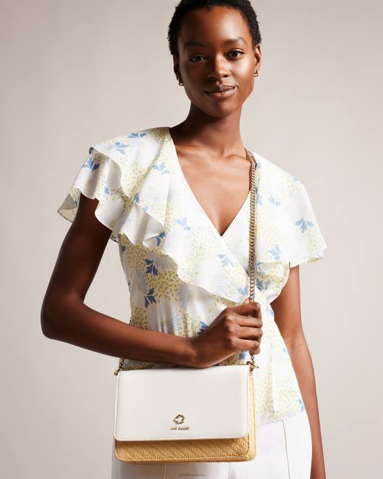 Ted Baker femmes 60VD730 Sacs sac bandoulière tressé à œillets magdie magnolia écru