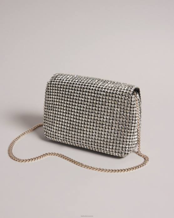 Ted Baker femmes 60VD739 Sacs petit sac bandoulière à cristaux scintillants argent