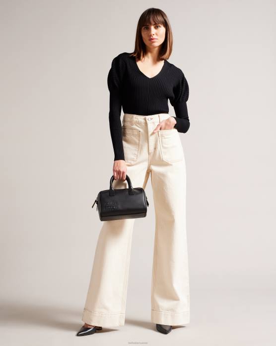 Ted Baker femmes 60VD784 Sacs sac porté épaule en toile à logo Daralia noir