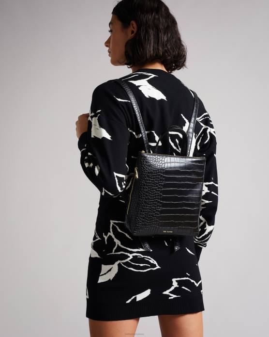 Ted Baker femmes 60VD746 Sacs sac à dos belax en PU effet croco noir