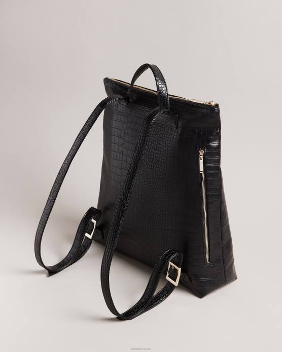 Ted Baker femmes 60VD787 Sacs grand sac à dos belux imitation croco noir
