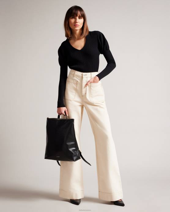 Ted Baker femmes 60VD787 Sacs grand sac à dos belux imitation croco noir