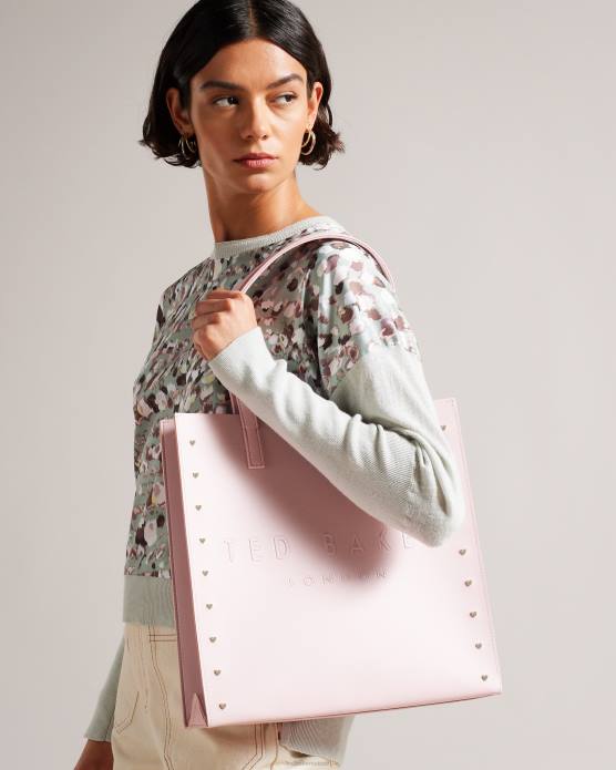 Ted Baker femmes 60VD688 Sacs grand sac emblématique clouté en forme de cœur Stedcon rose pâle