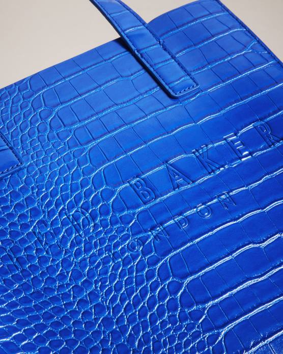 Ted Baker femmes 60VD806 Sacs reptcon croc détail petite icône bleu brillant