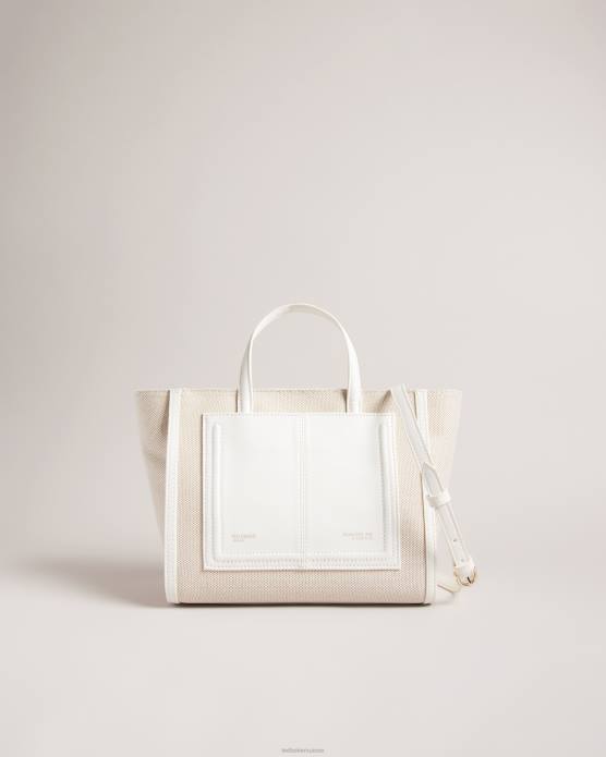 Ted Baker femmes 60VD729 Sacs sac fourre-tout en toile aksanna de taille moyenne blanc