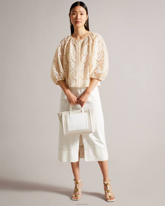 Ted Baker femmes 60VD729 Sacs sac fourre-tout en toile aksanna de taille moyenne blanc