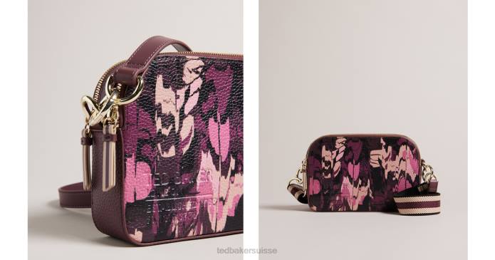 Ted Baker femmes 60VD692 Sacs sac appareil photo en cuir à imprimé camouflage beatti sang de bœuf