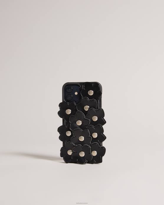 Ted Baker femmes 60VD1205 accessoires coque iphone 12 / 12 pro avec applique floru magnolia noir