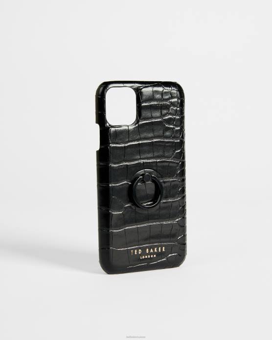 Ted Baker femmes 60VD2118 accessoires coque iphone 11 claryy imitation croco noir