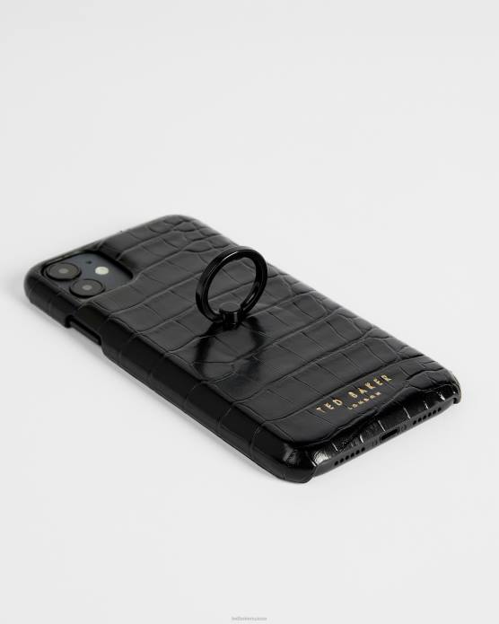 Ted Baker femmes 60VD2118 accessoires coque iphone 11 claryy imitation croco noir