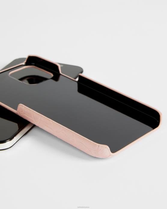 Ted Baker femmes 60VD2119 accessoires coque iphone 12 / 12 pro cattie imitation croco rose pâle