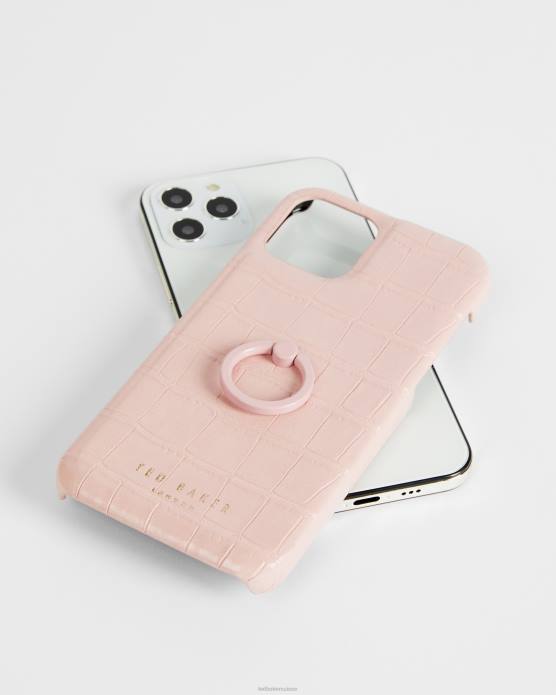 Ted Baker femmes 60VD2119 accessoires coque iphone 12 / 12 pro cattie imitation croco rose pâle