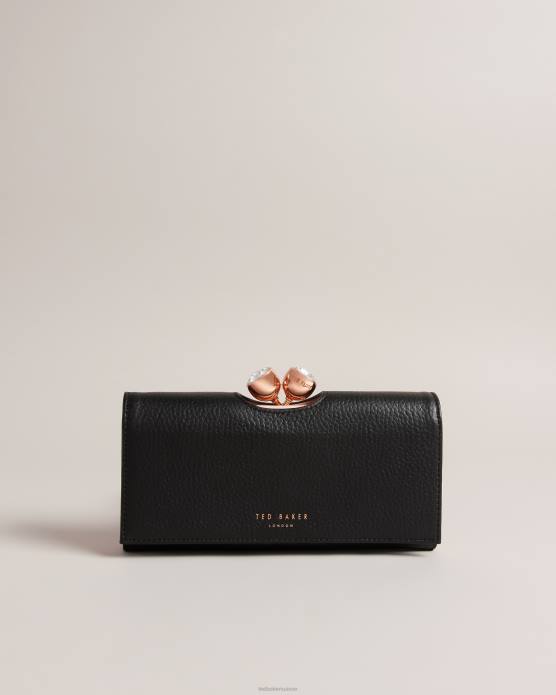 Ted Baker femmes 60VD1176 accessoires portefeuille matinée en cuir texturé à pompons tammyy noir