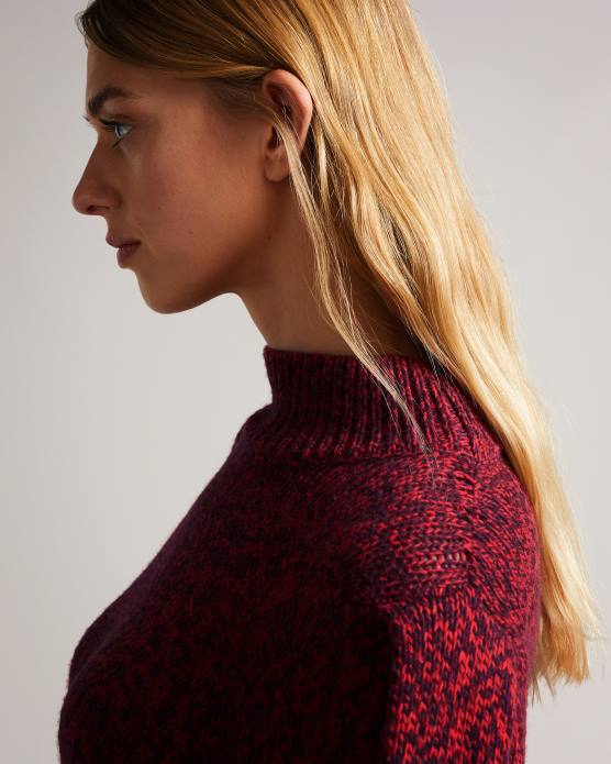 Ted Baker femmes 60VD594 vêtements elvinaa - pull épais à manches tendance rouge vif