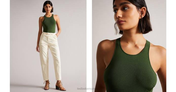 Ted Baker femmes 60VD622 vêtements alesi - body à aiguilles en rayonne brillante vert