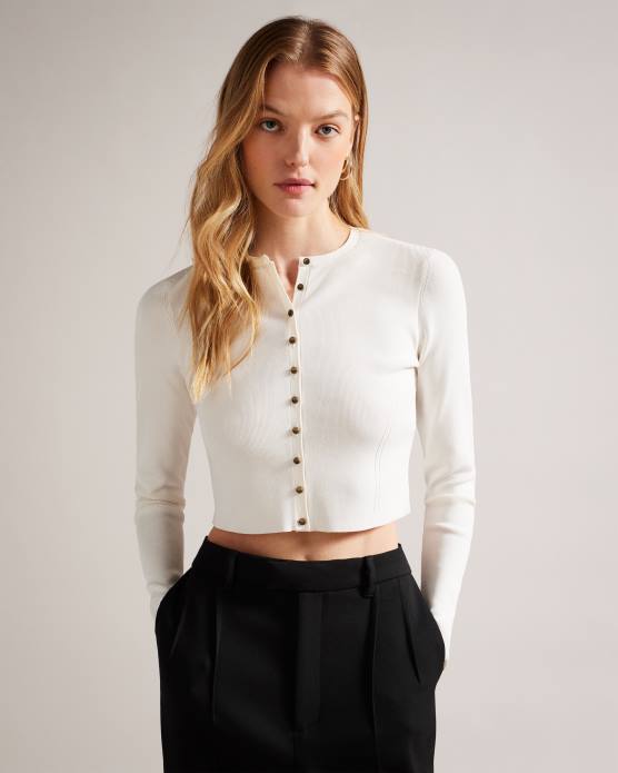 Ted Baker femmes 60VD349 vêtements cardigan court en rayonne camilda blanc