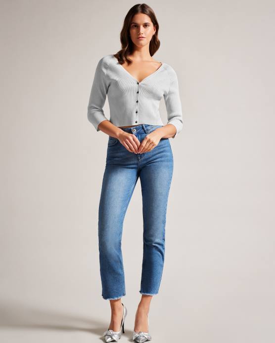 Ted Baker femmes 60VD390 vêtements loeesa - cardigan court métallisé blanc