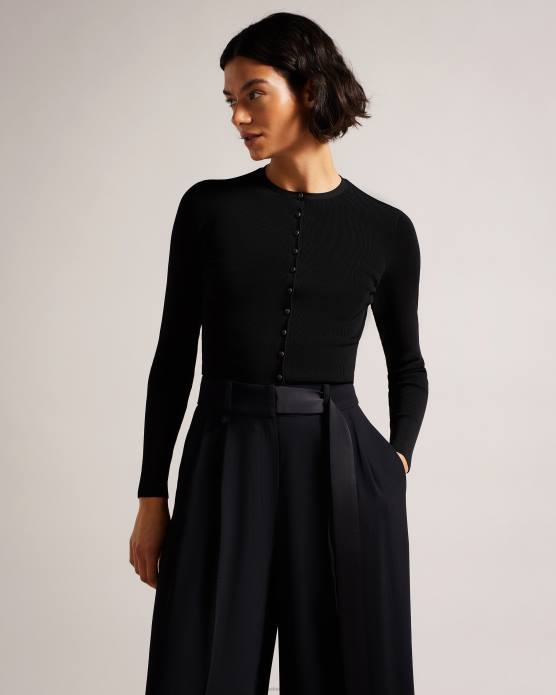 Ted Baker femmes 60VD399 vêtements cardigan court en rayonne camilda noir