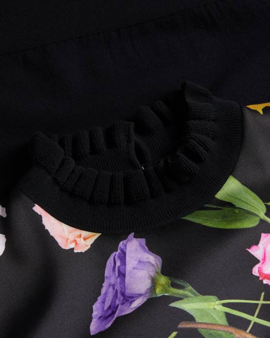 Ted Baker femmes 60VD146 vêtements daneaa - pull tissé à col évasé sur le devant noir