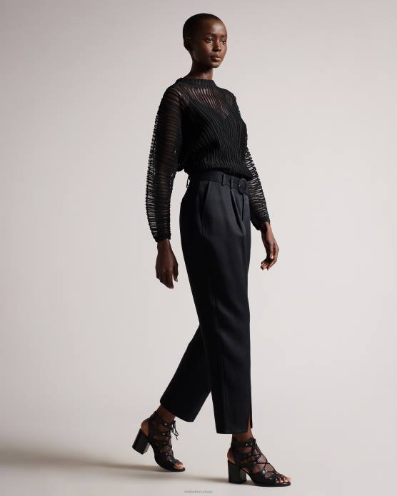 Ted Baker femmes 60VD357 vêtements pull en maille transparente à rayures nellay noir