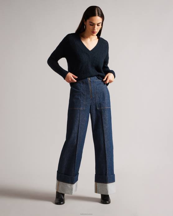 Ted Baker femmes 60VD444 vêtements pull col v jackeiy marine