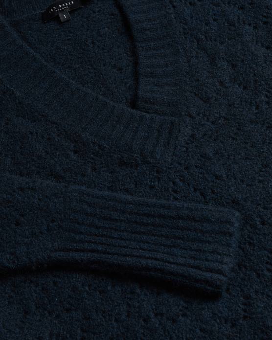 Ted Baker femmes 60VD444 vêtements pull col v jackeiy marine