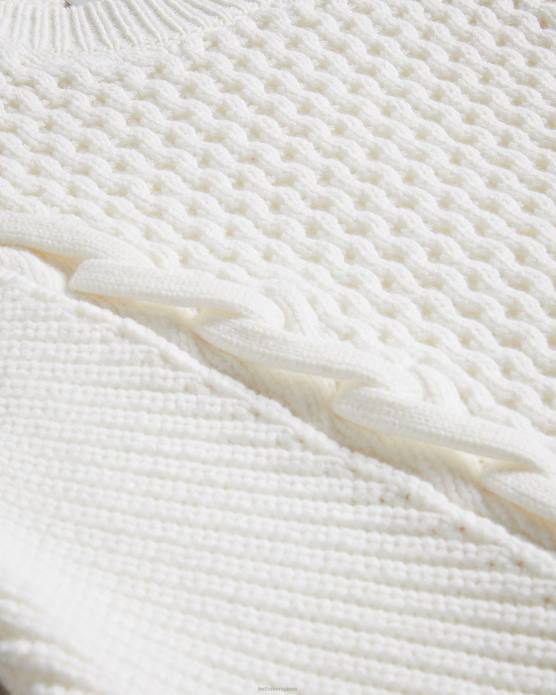 Ted Baker femmes 60VD469 vêtements leiygh - pull en maille torsadée à manches courtes blanc