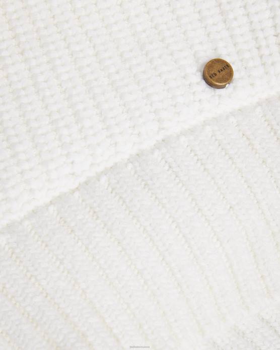 Ted Baker femmes 60VD469 vêtements leiygh - pull en maille torsadée à manches courtes blanc