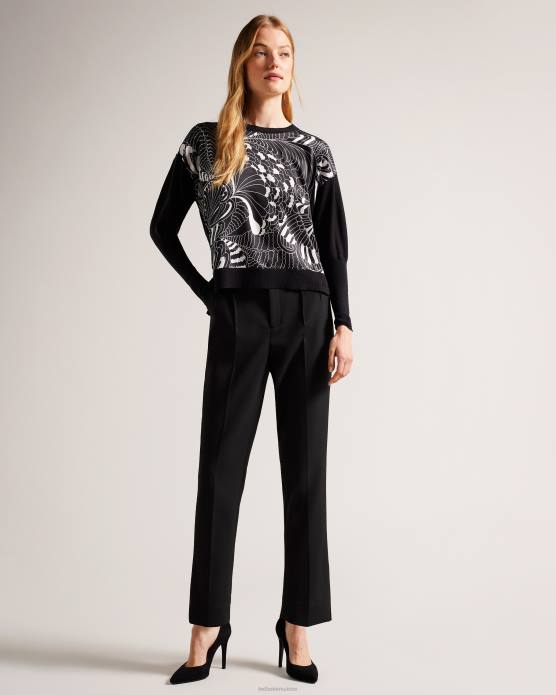 Ted Baker femmes 60VD47 vêtements pull sicell tissé sur le devant noir