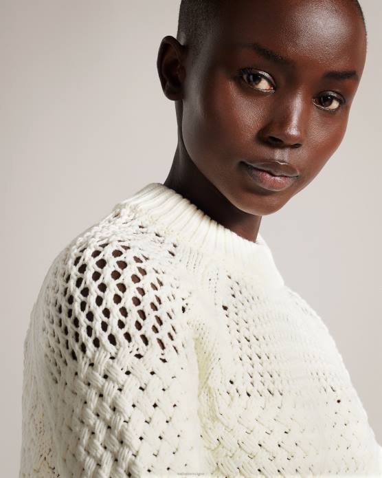 Ted Baker femmes 60VD53 vêtements pull hawick en point de basket blanc