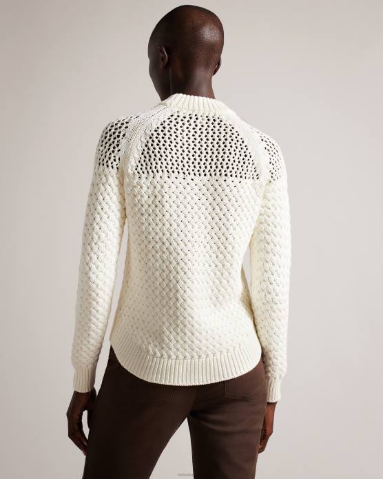 Ted Baker femmes 60VD53 vêtements pull hawick en point de basket blanc
