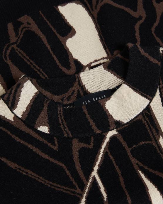 Ted Baker femmes 60VD89 vêtements pull abstrait marelia à manches bouffantes noir