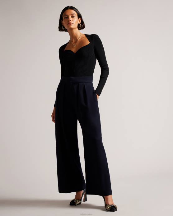 Ted Baker femmes 60VD103 vêtements Helenh - Haut tricoté à décolleté en cœur noir