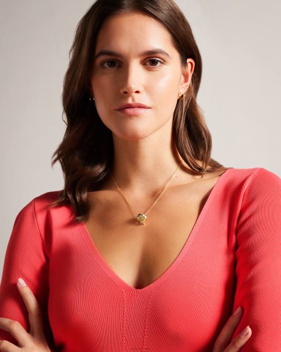 Ted Baker femmes 60VD49 vêtements Cileste - Haut en maille coupe slim à col en V corail