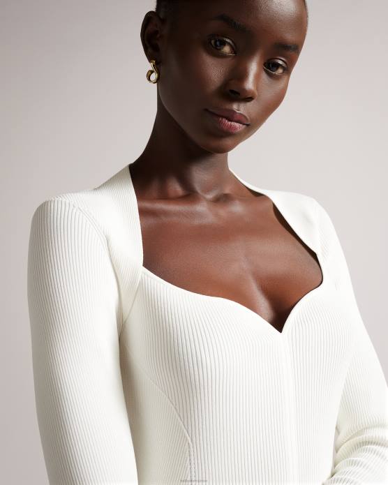 Ted Baker femmes 60VD99 vêtements Helenh - Haut tricoté à décolleté en cœur blanc