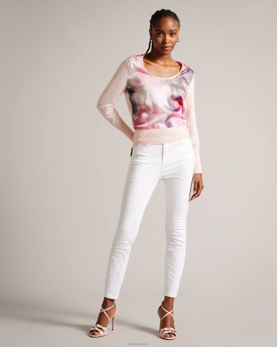 Ted Baker femmes 60VD147 vêtements Lusindi pull tissé à col en V sur le devant corail