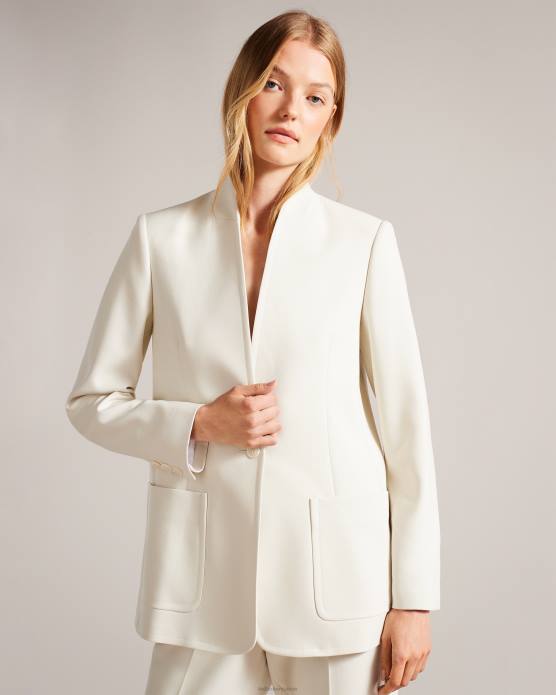 Ted Baker femmes 60VD217 vêtements blazer ambero à simple boutonnage sans col naturel