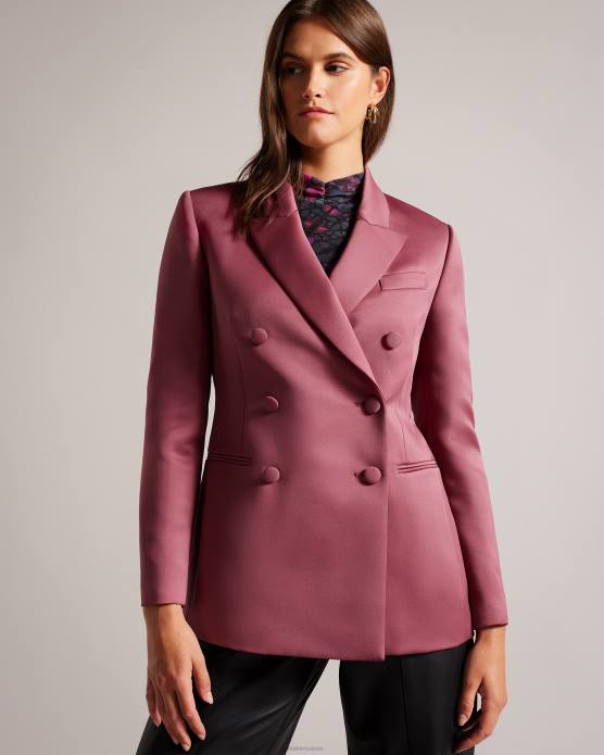 Ted Baker femmes 60VD51 vêtements blazer boyfriend croisé en satin seraph violet foncé