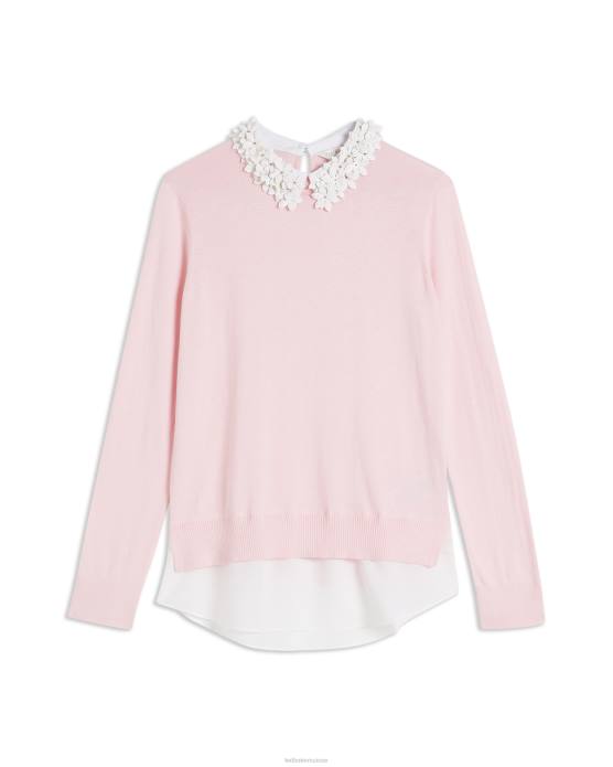 Ted Baker femmes 60VD486 vêtements pull moqueur à col fleuri nansea rose