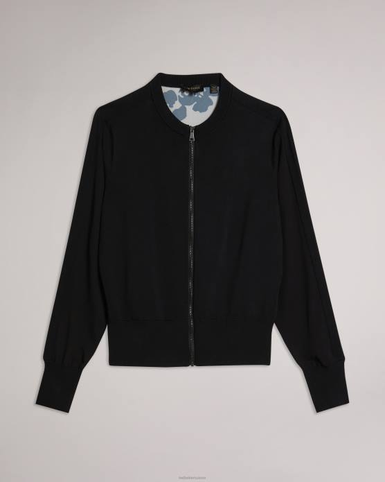 Ted Baker femmes 60VD534 vêtements cardigan en maille à dos tissé millieo noir