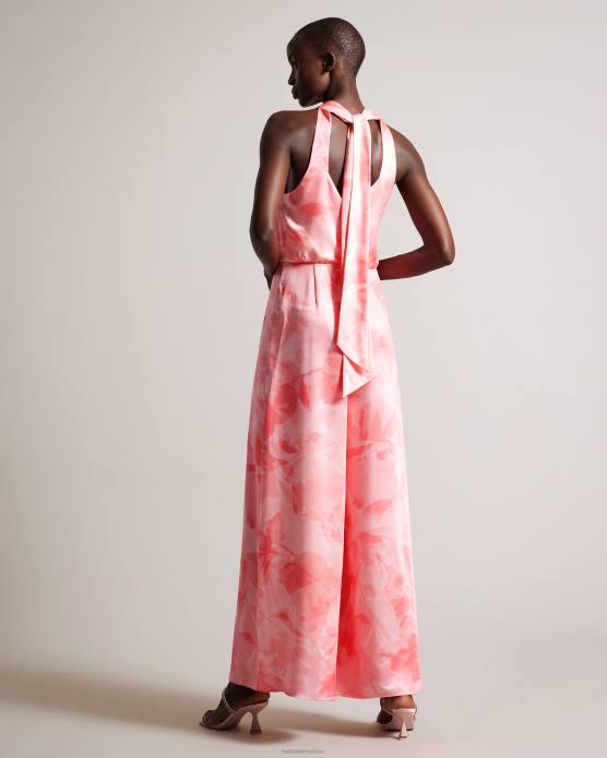 Ted Baker femmes 60VD180 vêtements Tinslee - Combinaison large à col licou corail