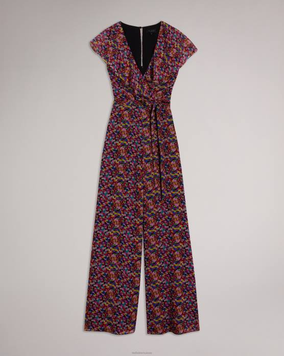 Ted Baker femmes 60VD221 vêtements Surya - Combinaison large à volants sur le devant noir